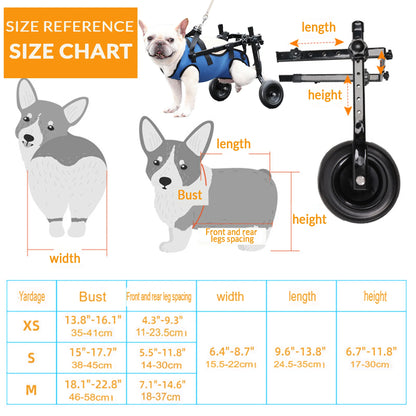 Dog Wheelchair for Back Legs, Light Weight Dog Wheelchair Cart