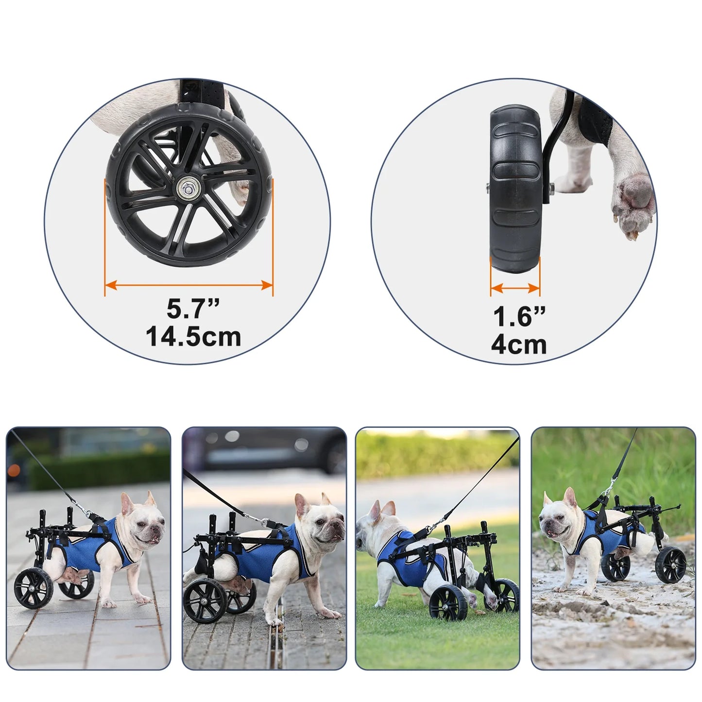 Dog Wheelchair for Back Legs, Light Weight Dog Wheelchair Cart